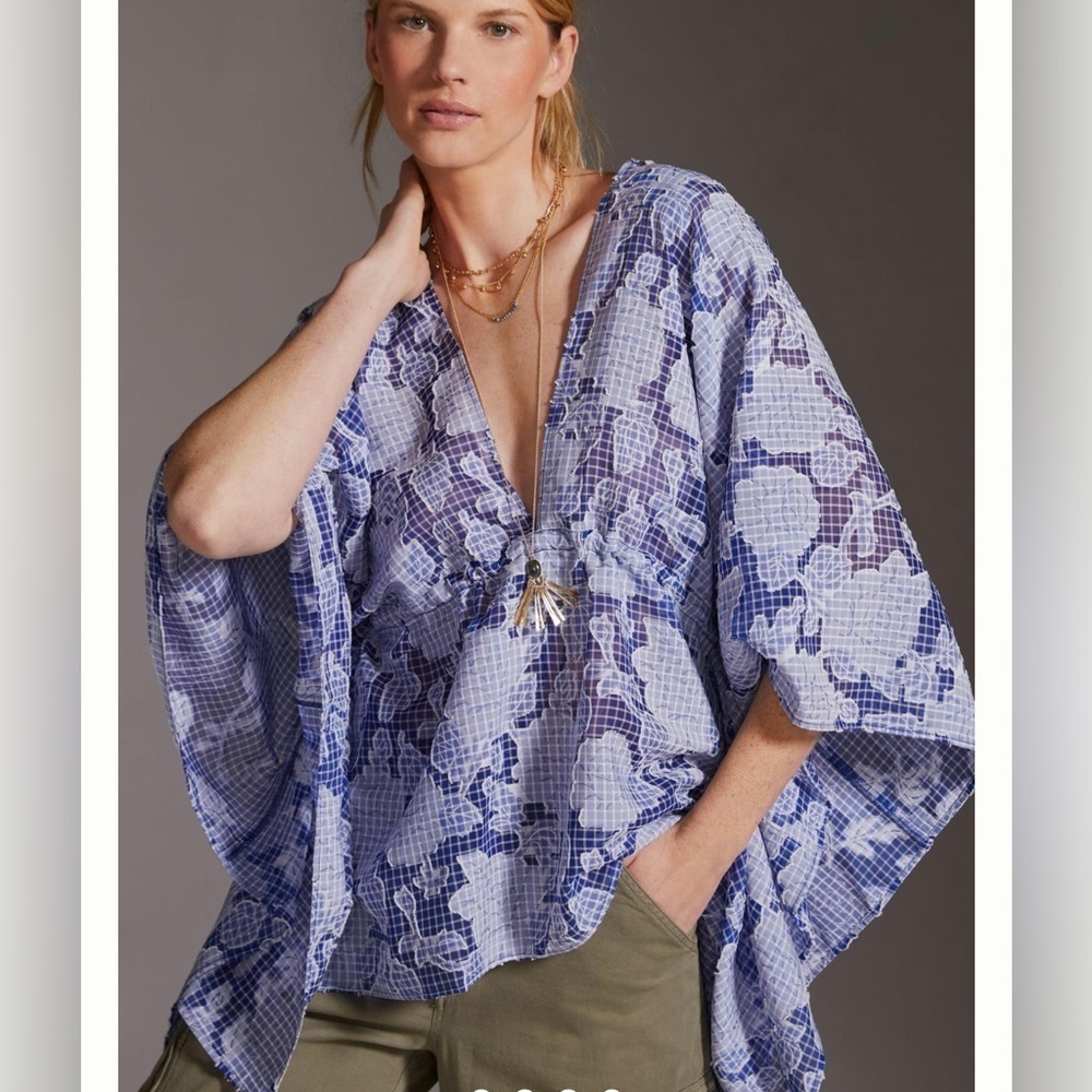 ANTHROPOLOGIE tie front Kaftan new without tags